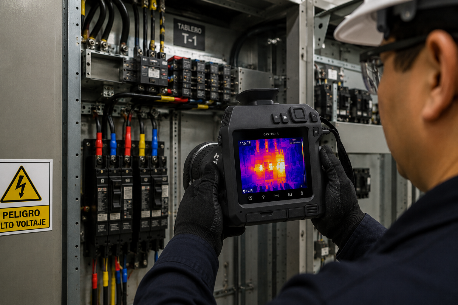 Inspección termográfica con FLIR en tablero eléctrico T-1